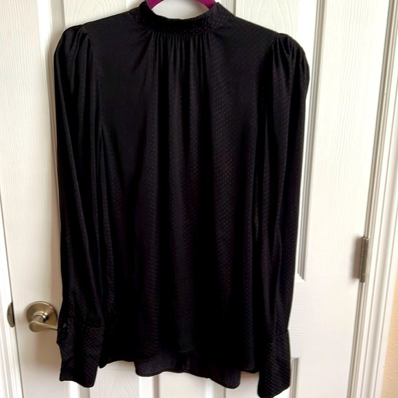 H & M‎ long sleeve black dotted blouse size 6 - Picture 1 of 10